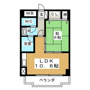 ハイム旭丘【5階】の間取り