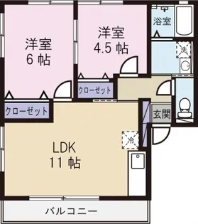 アクティブシティーA【1階】の間取り