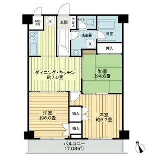 秀和大森レジデンス【4階】の間取り