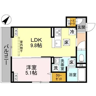 ノーブルラフィネ蕨【1階】の間取り