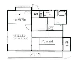 吉山ハイツB【1階】の間取り