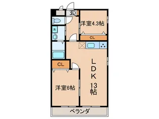 ヒルズ神明【6階】の間取り