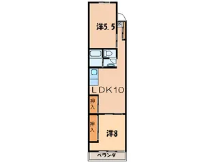 コーポ魚半の間取り