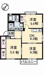 シャルマン A棟【1階】の間取り