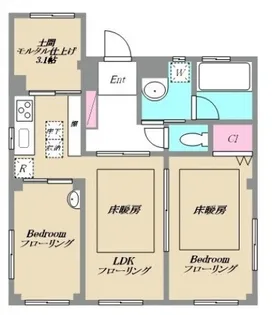 フローラルフラッツ【1階】の間取り