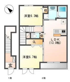 メゾン ラフィネA棟【2階】の間取り
