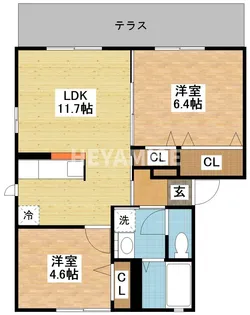 エスペランスRei A棟【1階】の間取り