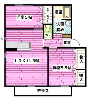 ボナール上安 A棟【2階】の間取り