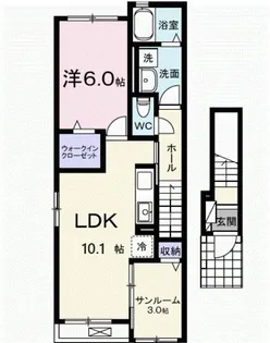 モンレーヴみのり【2階】の間取り