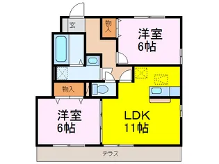 モンビラージュA【1階】の間取り