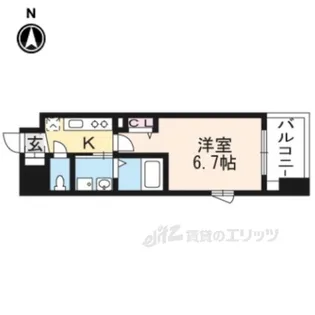 アスヴェル京都太秦【7階】の間取り