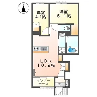 松原市丹南新築アパートII期【1階】の間取り