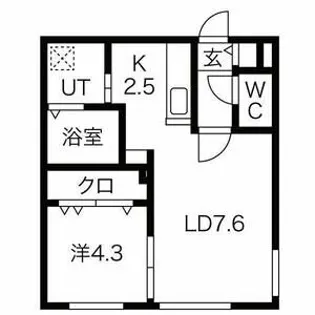 レグルス手稲【1階】の間取り