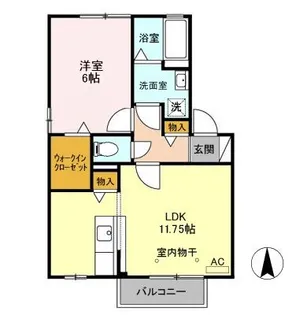 セジュールKIYO B【2階】の間取り