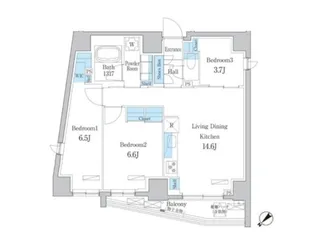 デュオフラッツ板橋大山【6階】の間取り