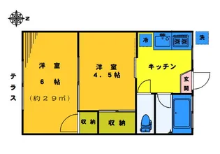 ヒルターハウス【1階】の間取り