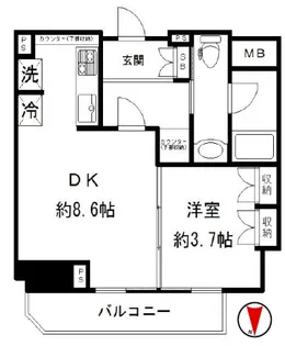 グランスイート神楽坂【8階】の間取り