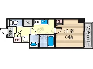 エグゼ阿倍野【3階】の間取り