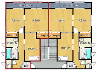 コーポM A棟【2階】の間取り