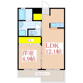 サザンムア舞鶴【2階】の間取り
