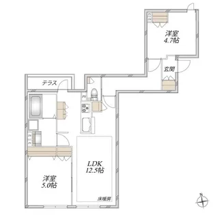 クレ ド ボヌール【1階】の間取り