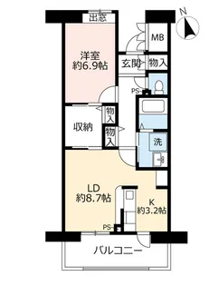 URアーバンラフレ虹ヶ丘中【12階】の間取り