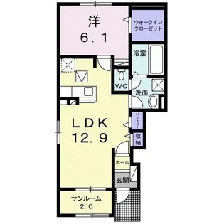 フロレゾン B【1階】の間取り