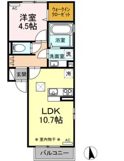 高知県香南市野市町西野【アパート】の間取り