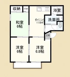 ファミーユいずも【2階】の間取り
