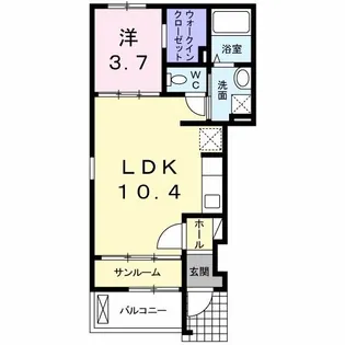 群馬県前橋市荒牧町1【アパート】の間取り