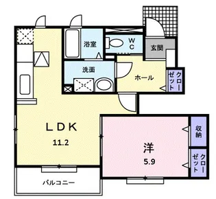 サンヴァリエ華【1階】の間取り