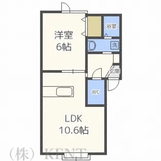 カーサノルテ琴似【3階】の間取り