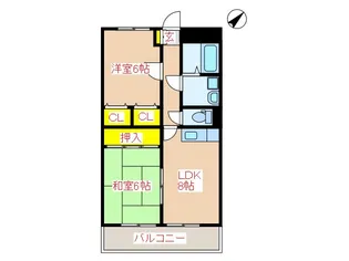 2DKの間取り画像