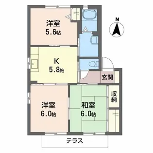 ディアコートE【1階】の間取り