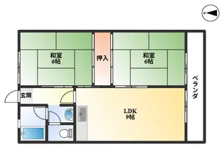 草野マンション8号館【2階】の間取り