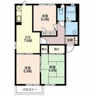 ディアスあんず【1階】の間取り