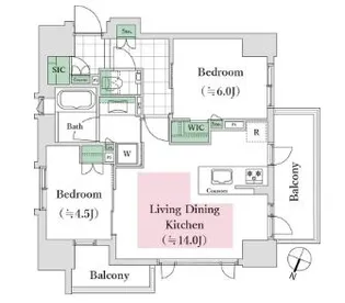 シティハウス南品川【2階】の間取り