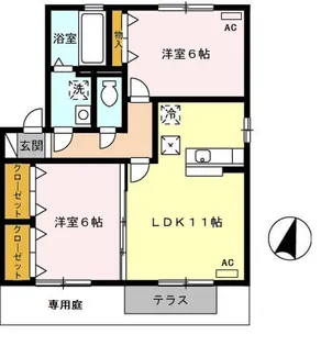 クレールシャンス【1階】の間取り