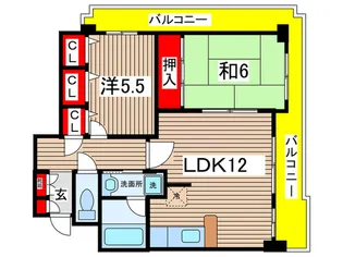 ラフェール高辻【4階】の間取り