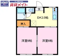 メゾンパレスパート1【1階】の間取り