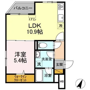 Blanc Neige Nishichiba(ブラン ネージュ)【2階】の間取り