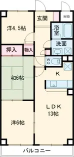 ドムール御願塚【2階】の間取り