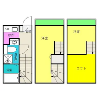 福岡県福岡市博多区堅粕3【アパート】の間取り