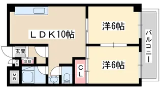 江坂グランドハイツ北【3階】の間取り