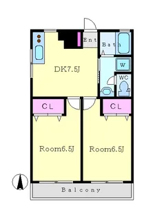 2DKの間取り画像