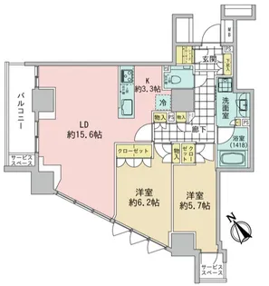 東京都港区高輪3【マンション】の間取り