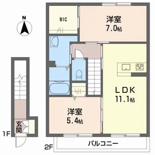 愛媛県松山市南斎院町【アパート】の間取り
