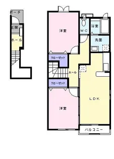 ブリッジサイドN77【2階】の間取り