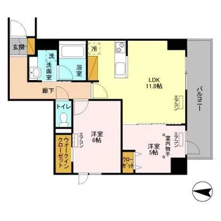 フェリス コート【6階】の間取り