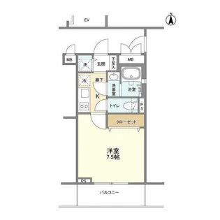 ラティエラ横濱六角橋【2階】の間取り